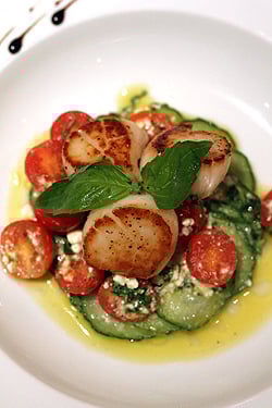 scallops at Ô-chateau wine bar in paris