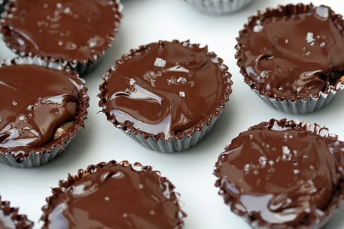chocolate-covered salted peanut caramel cups