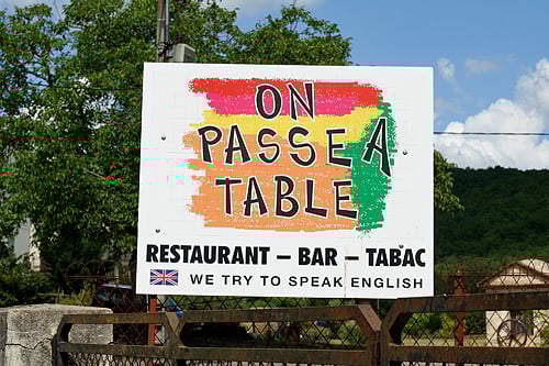 we try to speak english