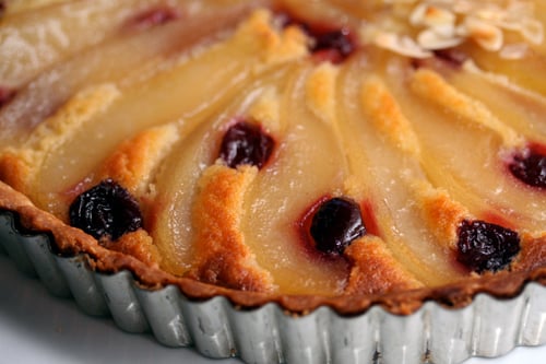 pear & cherry tart