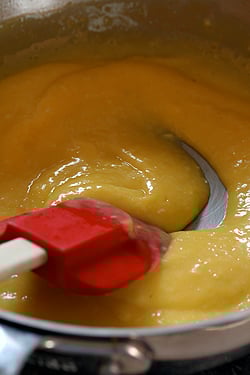 stirring lemon curd