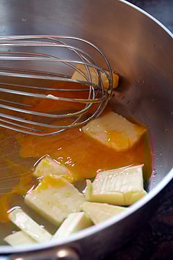 whisking butter & yolks