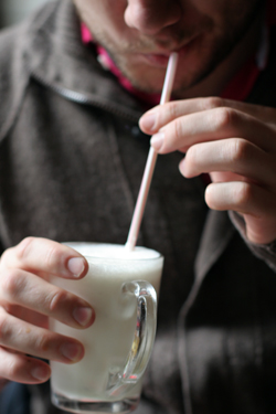 vanilla shake drinker