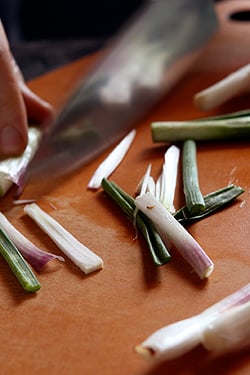 chopping onions