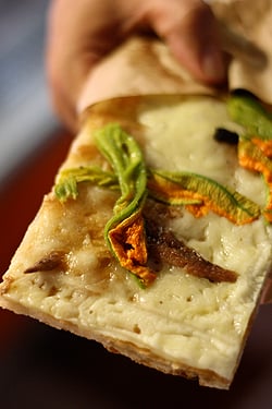 zucchini-blossom flatbread