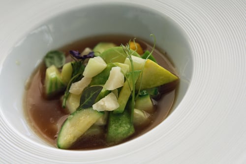 squash, miso broth, parmesan, shiso