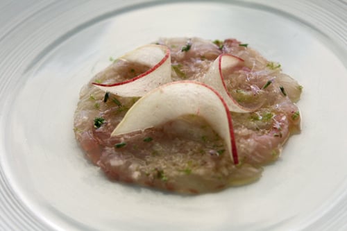 fish with white peaches