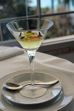 tomato jelly, saffron, herbs