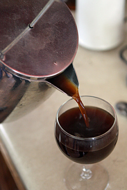 pouring coffee