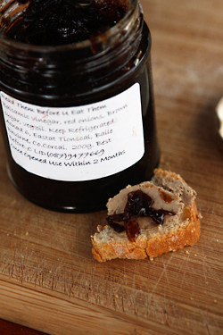 chicken liver pâté and onion jam
