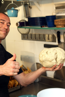hefting tortilla dough