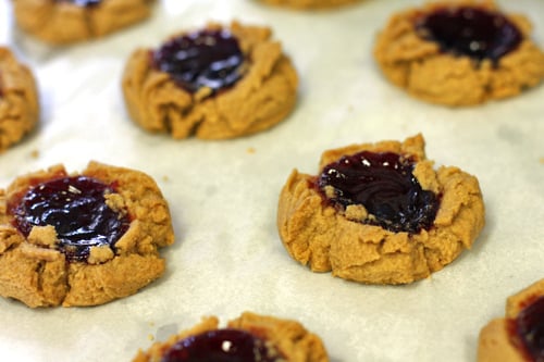 peanut butter cookies with jam