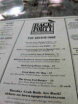 back forty menu