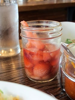 pickled onions at Momofuku