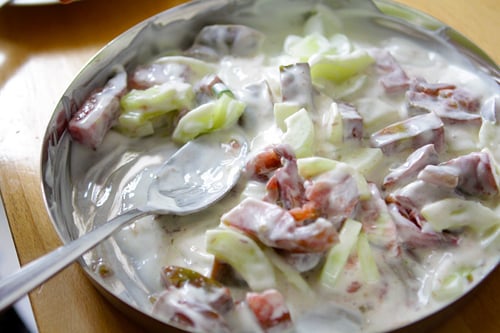 cucumber-tomato raita