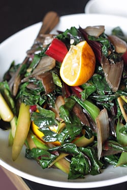 Chinese vegetables with Meyer lemon