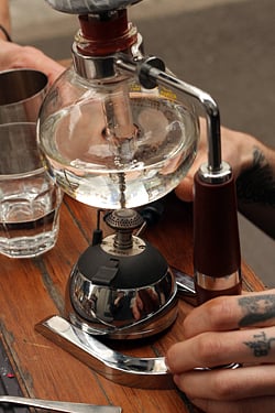 siphon coffee at single origin