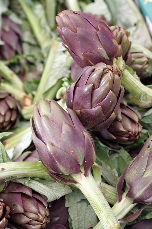artichokes at market