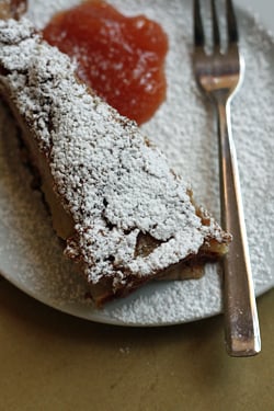 apple walnut cake with quince jelly