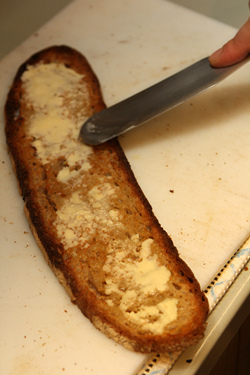 buttered Poilรขne bread