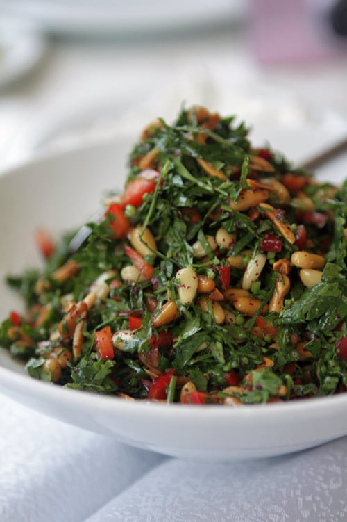 herb salad with pinenuts