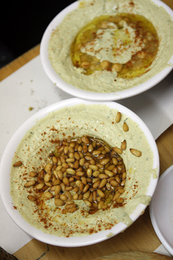 hummus with pine nuts