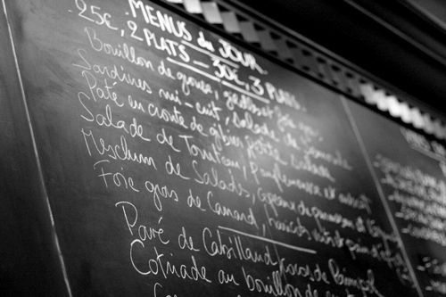menu du jour