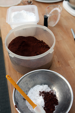 cocoa and powdered sugar