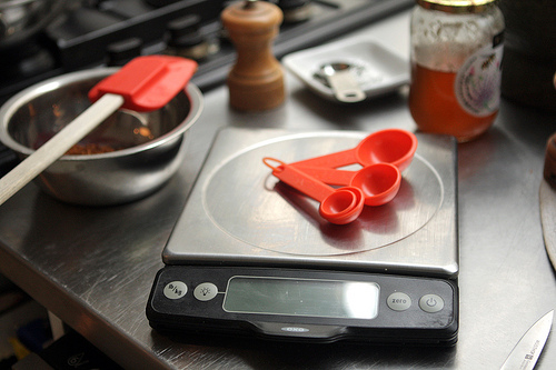 scale and measuring spoons
