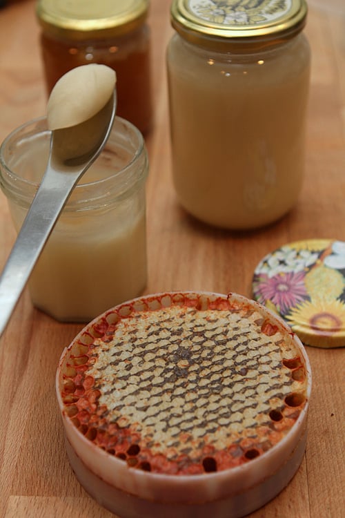 unfiltered honey and honeycomb