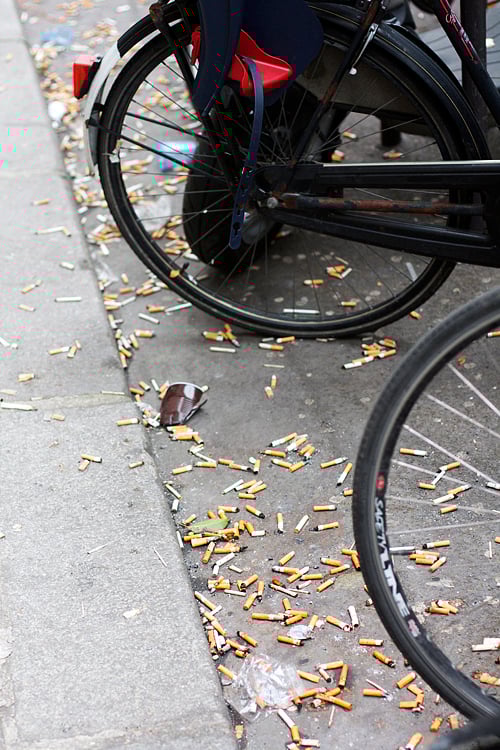 cigarette butts in paris