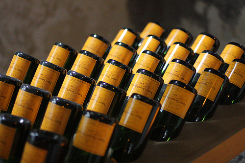 Veuve Clicquot riddling rack