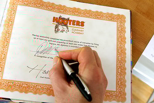 Hooter's Culinary Academy Graduation