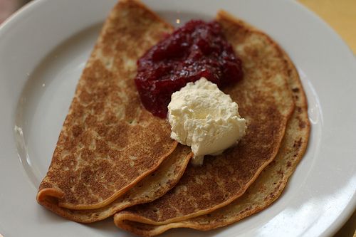 Swedish pancakes with lingonberries