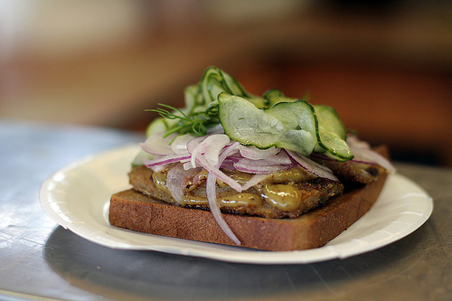 herring and mustard sandwich