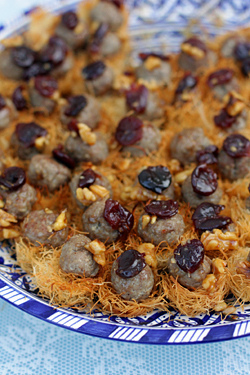 venison and sour cherry nests