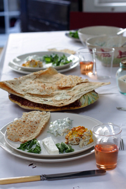Iranian dinner and rose