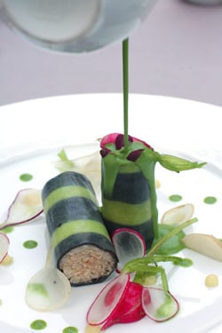 Thiebaut radishes and crab canolli