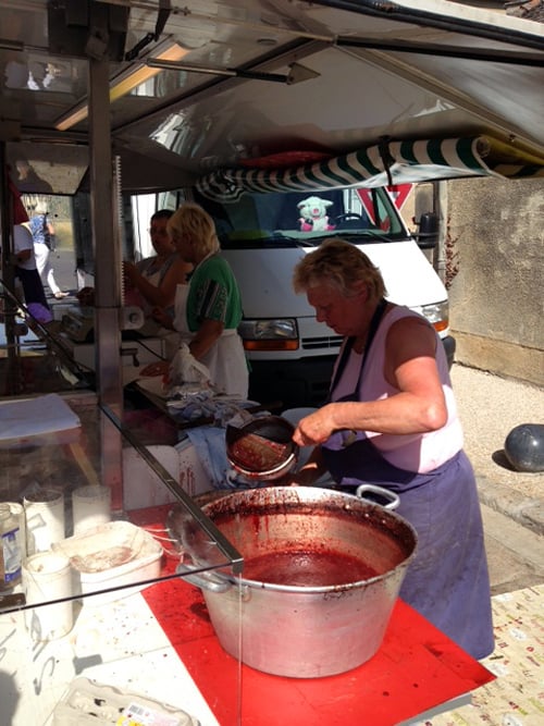 making blood sausage