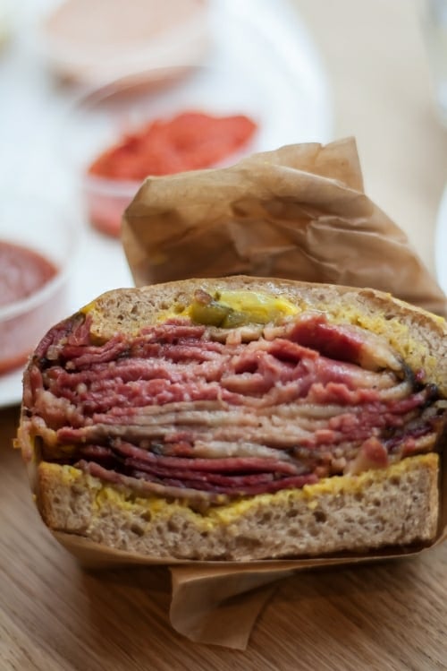 Pastrami sandwich at Frenchie To Go
