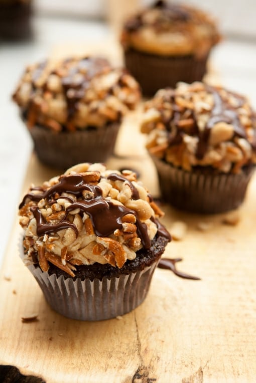 Chocolate peanut butter pretzel Robicelli's cupcakes