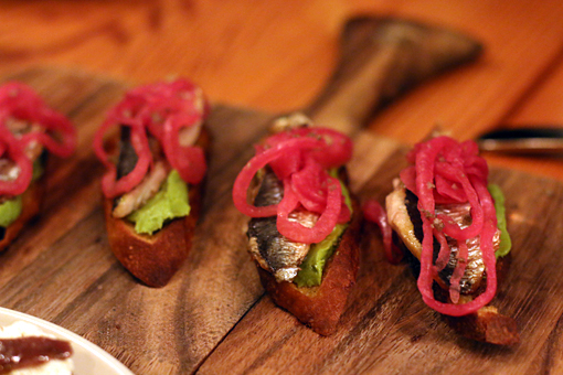 sardine toasts at Contigo