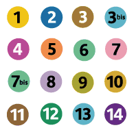 metro lines in color