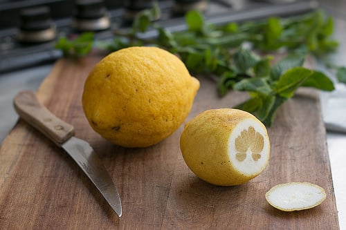 Chickpea, lemon and mint salad