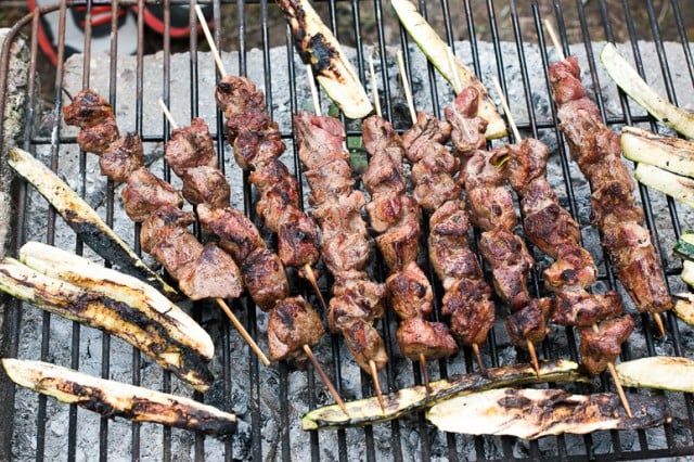 Lamb brochette barbecue