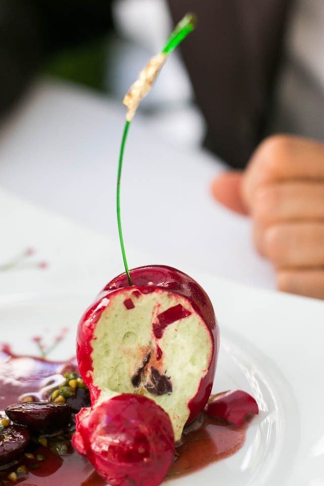 Cherry Pistachio Dessert at The Bristol Hotel, Paris