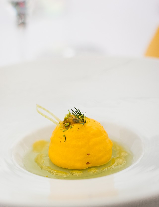 Carrot fennel mousse at Le Bristol Hotel, Paris