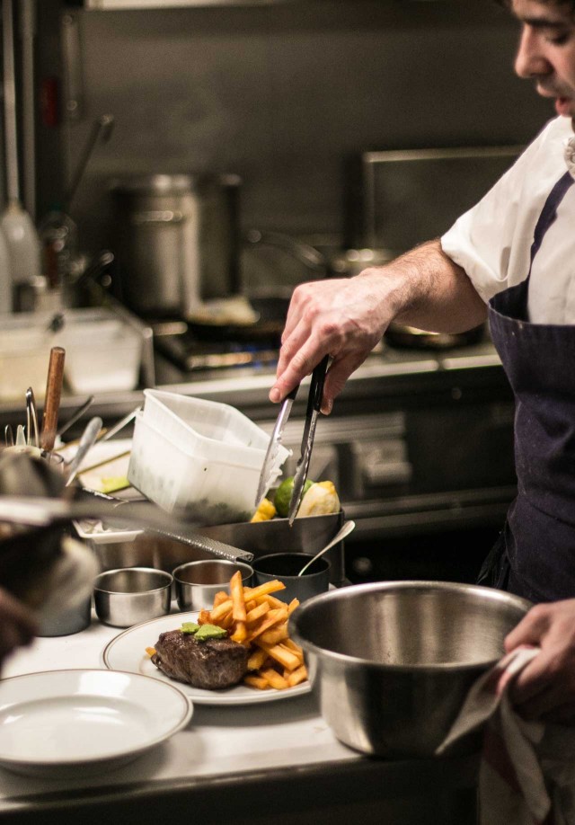 Steak and French fries at La bourse et la vie paris bistro