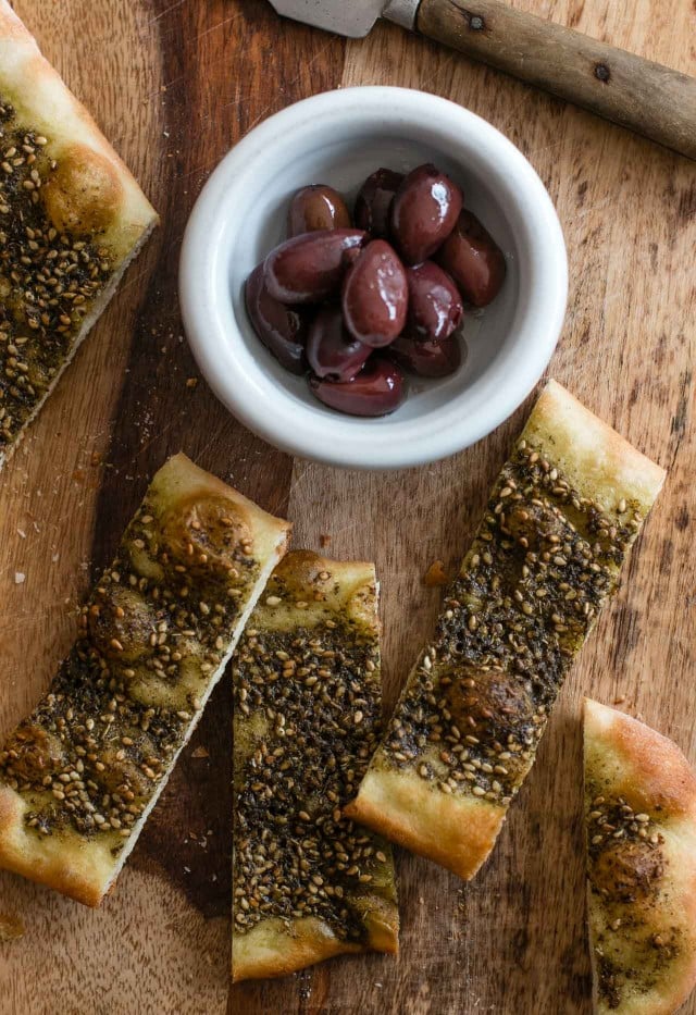 Manoushe zaatar flatbread