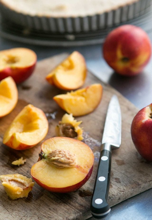 Frangipan French fruit tart recipe with nectarines and raspberries